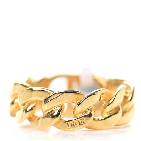 CHRISTIAN DIOR Metal Danseuse Etoile Chain Ring .